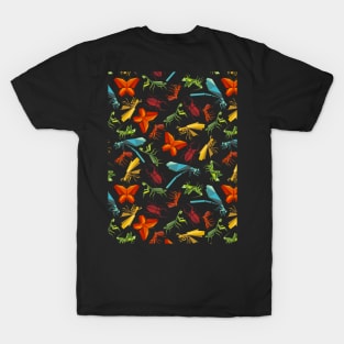 Colorful Insects Seamless Pattern T-Shirt